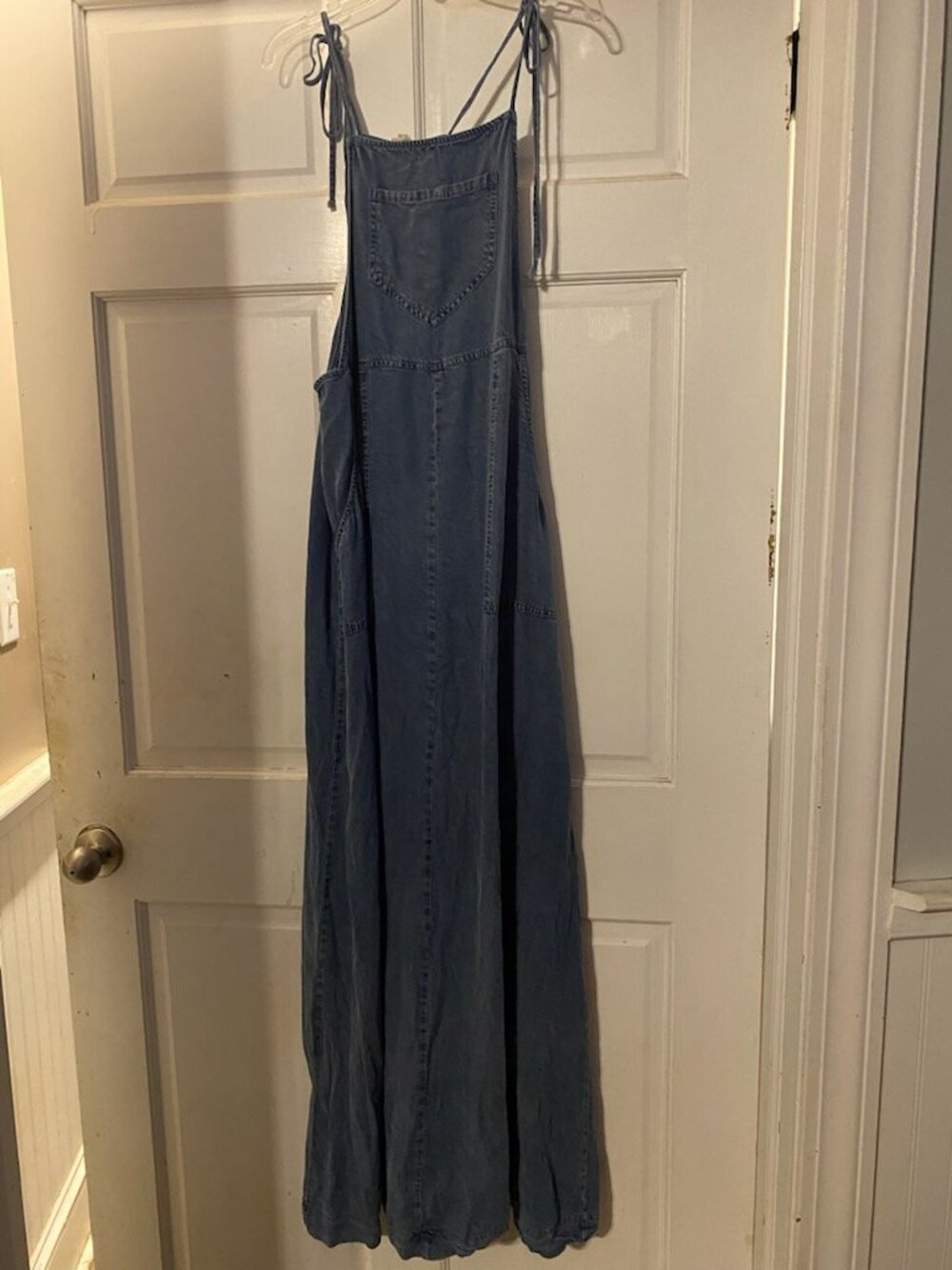 En Creme denim overalls dress size large